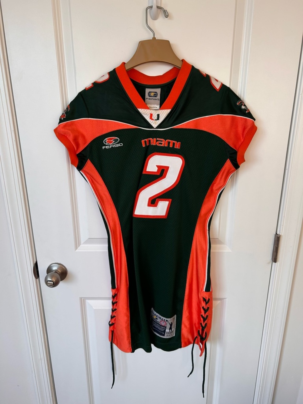 Vintage 1999 Miami #2 Orange & Green Football Jersey by Fergo